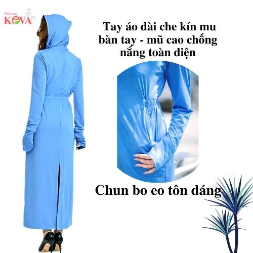 [TÔN DÁNG] Áo Chống Nắng Toàn Thân Nữ Dáng Dài Keva Thông Hơi Thoáng Mát Đai Eo Bo Tôn Dáng | BigBuy360 - bigbuy360.vn
