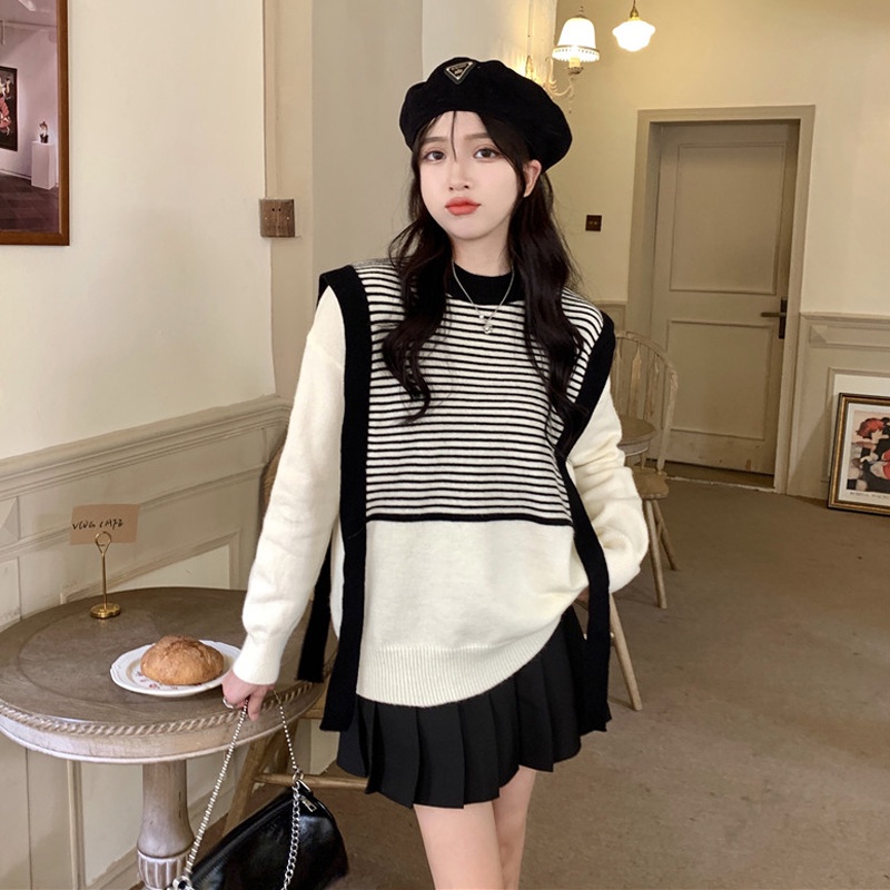 Áo len tay dài dáng rộng phong cách Hàn Quốc cho nữ