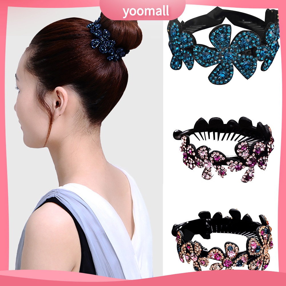 Yomall♡ Kẹp TóC HìNh Hoa ĐíNh Kim Cương Giả ThờI Trang Cho Nữ