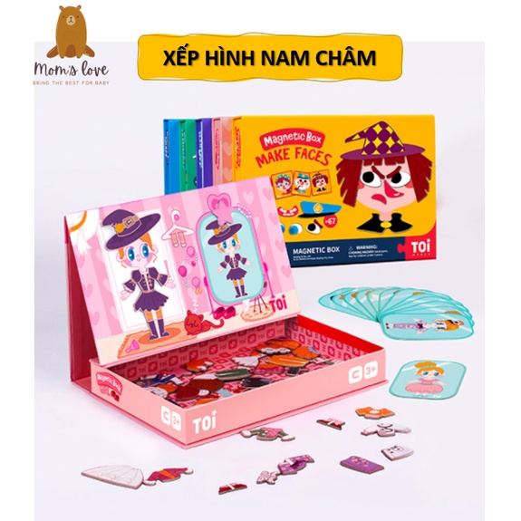 Hộp đồ chơi ghép tranh nam châm TOI kích thích trí sáng tạo cho bé 2.5+ tuổi đồ chơi lắp ráp đồ chơi giáo dục Mom's Love
