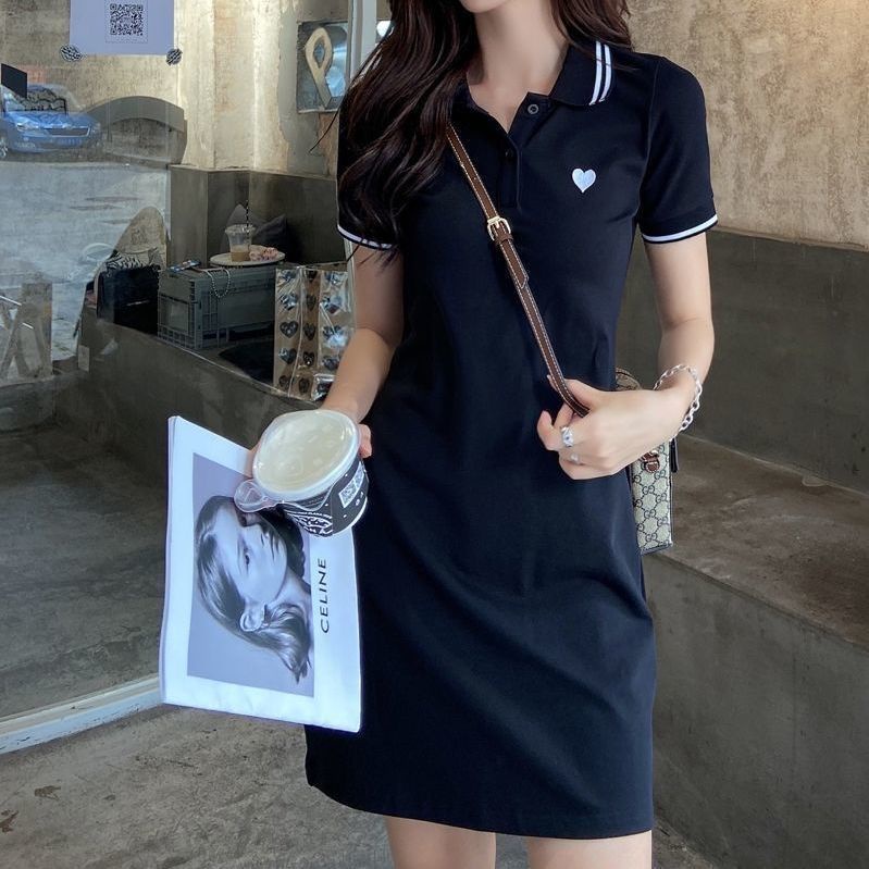 Jiashucheng Đầm Thun Thể Thao Dáng Hẹp Eo Hẹp Phong Cách Preppy Thời Trang Xuân Hè Kiểu Mới Cho Nữ