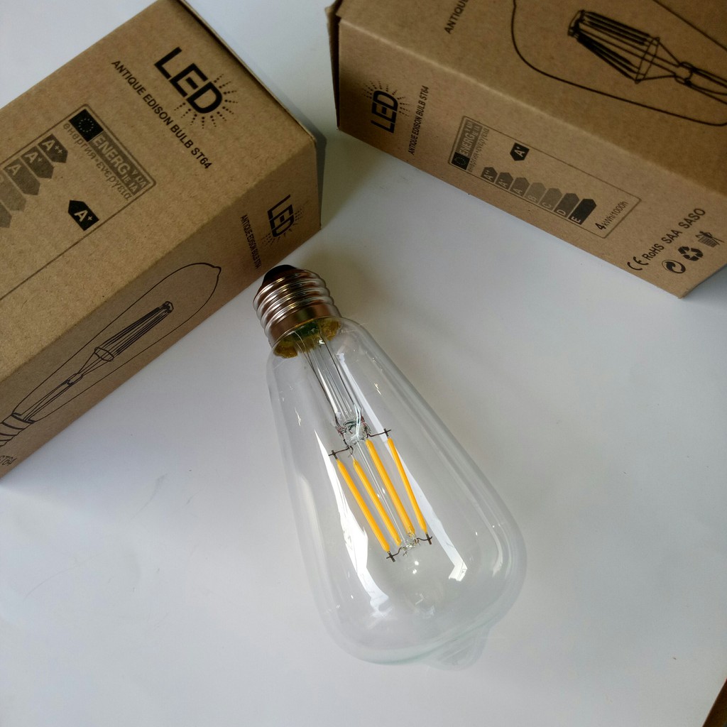 Bóng Đèn Led EDISON ST64-4 Ánh Sáng Vàng 2700k