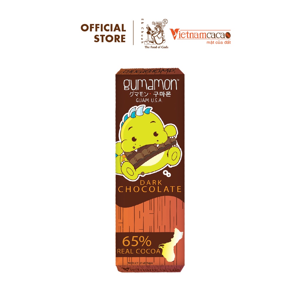 Socola nguyên chất  khủng long Gumamon - Thanh 37g - Vinacacao 222g