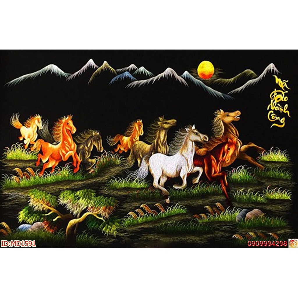 TRANH DÁN TƯỜNG BÁT MÃ 3D - TRANH MÃ ĐÁO THÀNH CÔNG