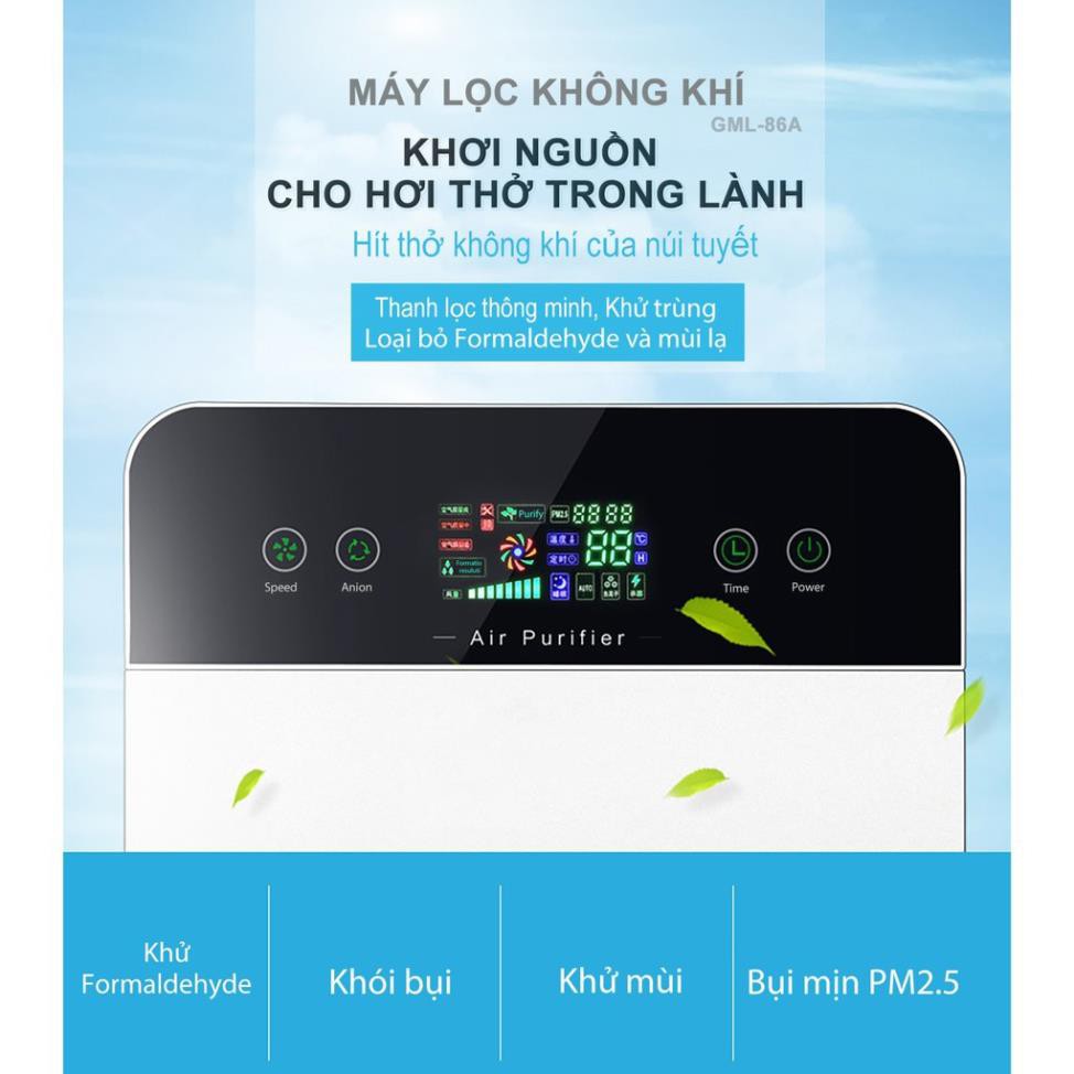 Máy Lọc Không Khí Làm Sạch Không Khí HEPA - Máy Lọc Không Khí Diệt Khuẩn UV, Khử Bụi Mịn PM2.5 Khử Pormaldehyd