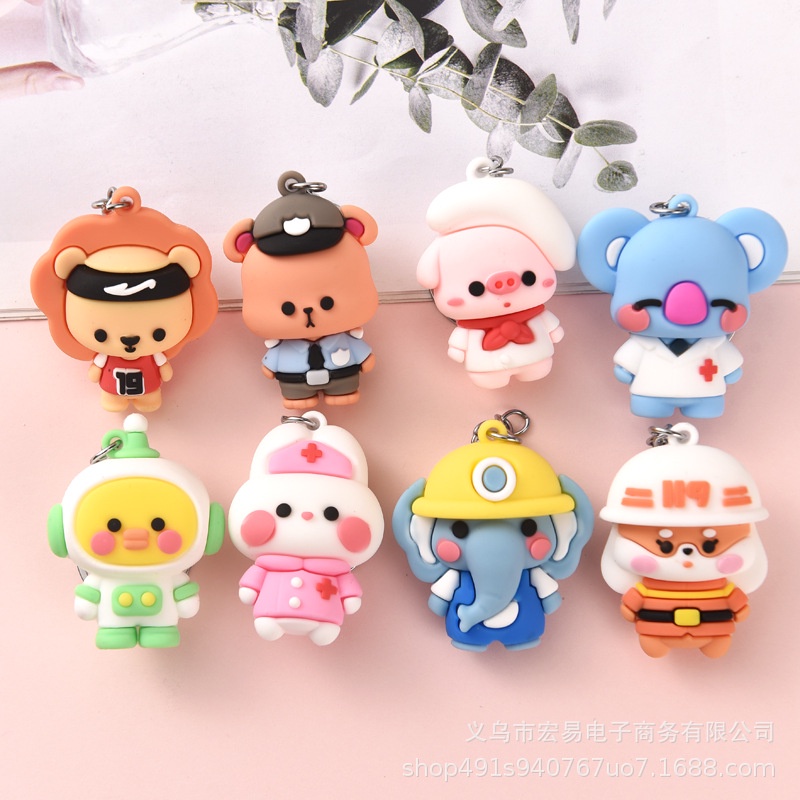 (Butgiasi) Móc khóa động vật cosplay nghề nghiệp xá hội hottrend