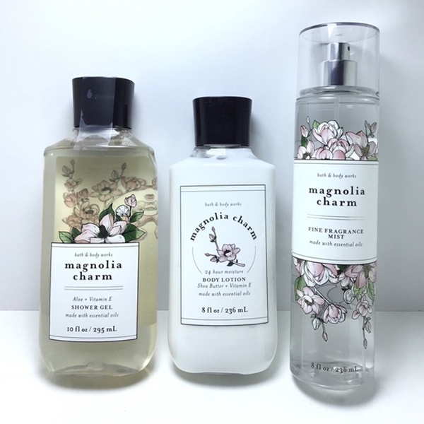 Sữa Tắm Dưỡng ẩm Vitamin E Magnolia Charm cho da nhờn khô thơm nhẹ nhàng - Bath & Body Works 259ml - chính hãng Mỹ