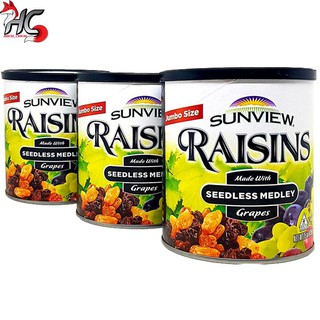 Combo 3 lon Nho khô Thập Cẩm không hạt Sunview Raisins Mỹ