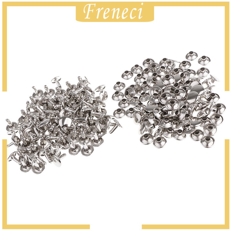 Set 100 Đinh Tán Hai Đầu Màu Bạc 6Mm X 4Mm 6Mm X 5Mm Chuyên Dụng Sửa Chữa Đồ Da