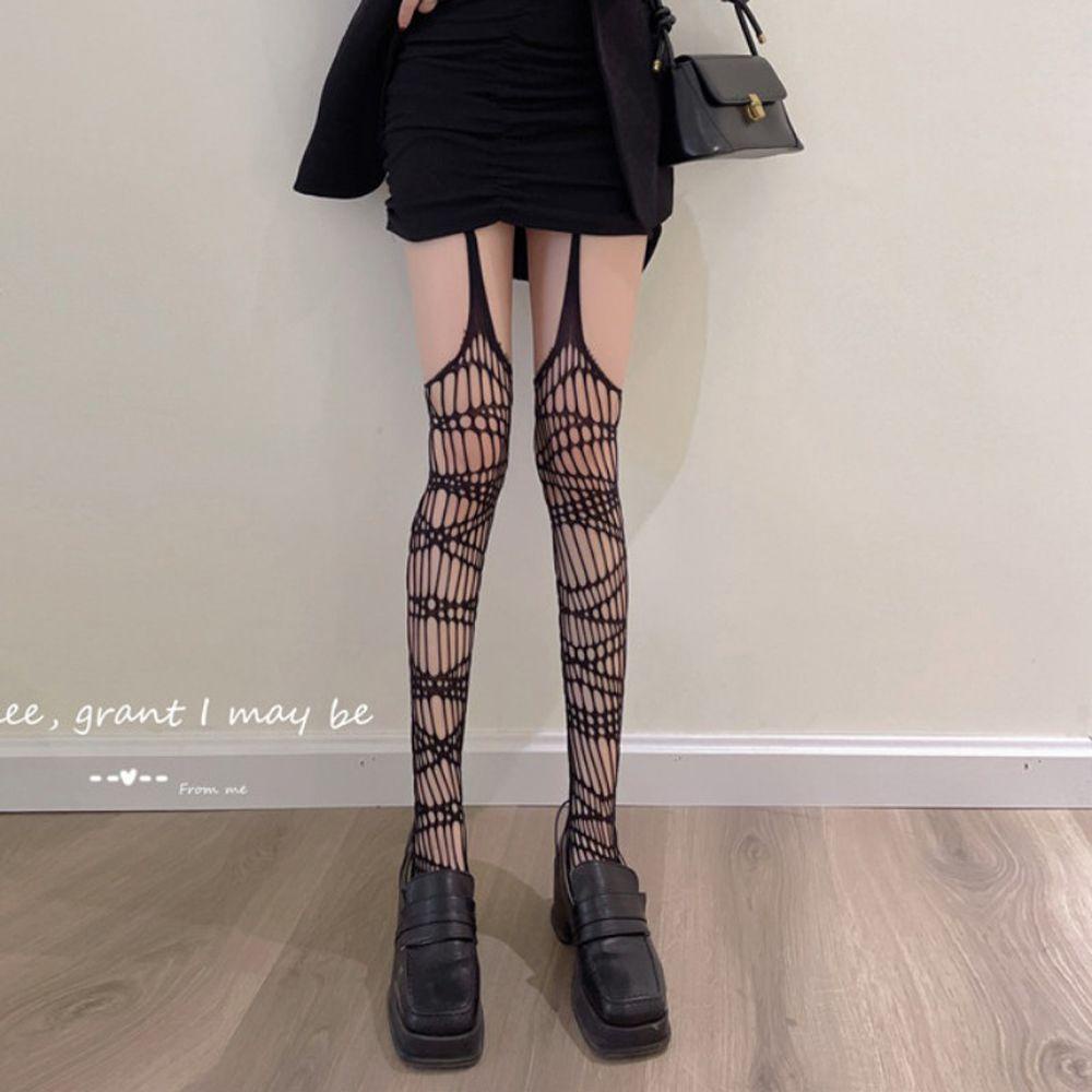 Vớ Lưới Trong Suốt Họa Tiết Trăng Sao Phong Cách Punk Lolita Hàn Quốc Ngọt Ngào Quyến Rũ Cho Nữ