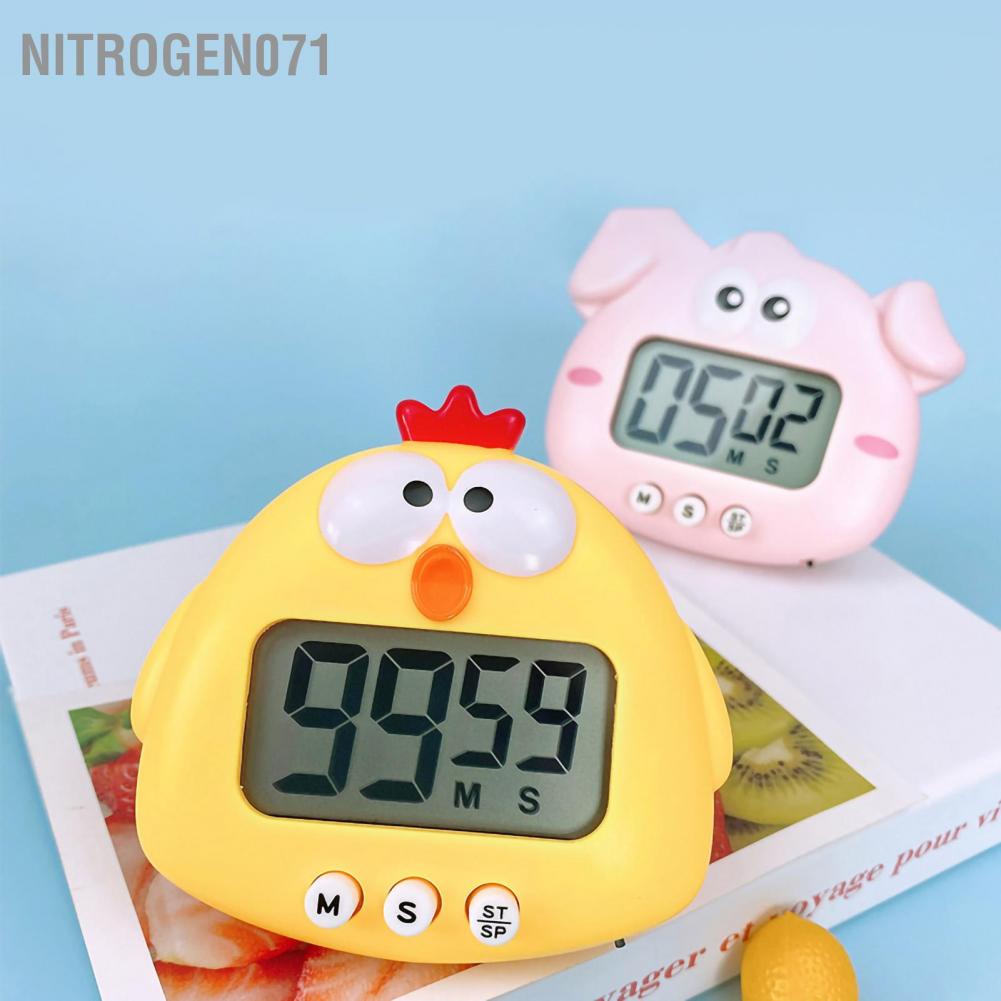 Nitrogen071 Bộ đếm thời gian cho động vật Học sinh từ kỹ thuật số Kỹ 100 phút ngược hẹn giờ có pin nhà bếp