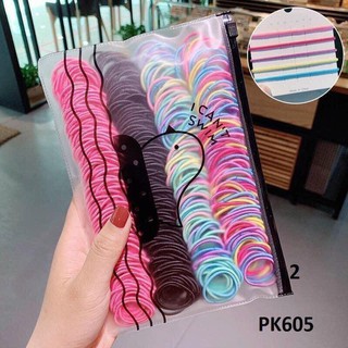 Set 500 sợi dây buộc tóc cho bé kèm túi zip