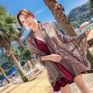 Khăn Choàng Đi Biển Họa Tiết Thổ Cẩm