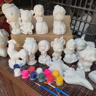freeship] combo 10 tượng tô màu9cm + 12 màu 2 cọ