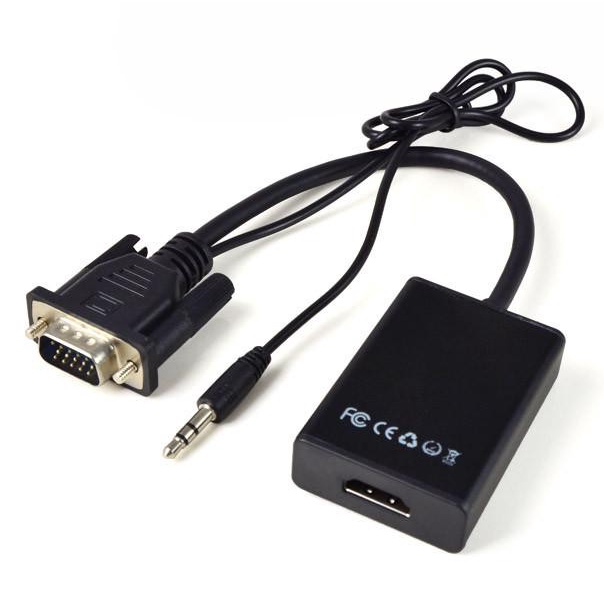 [Cable] Cáp Chuyển Đổi Từ VGA Sang HDMI Tích Hợp Audio - Hàng Cao Cấp.