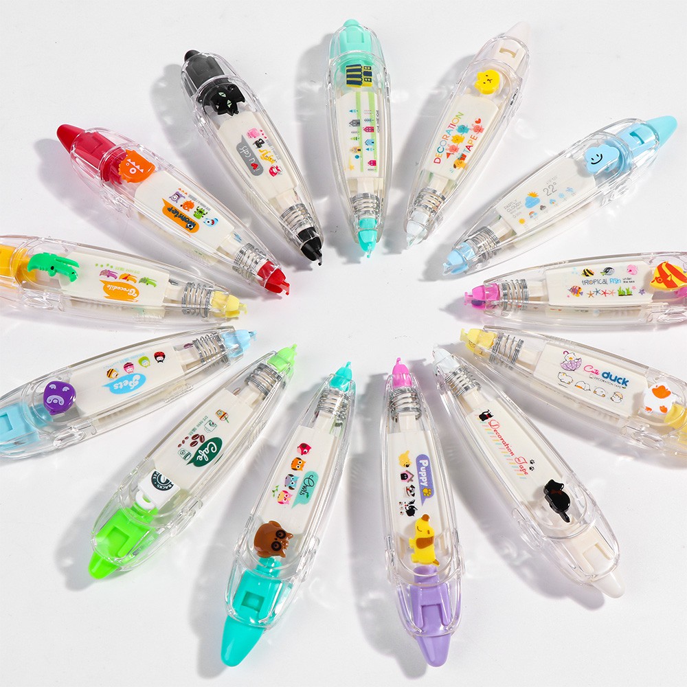 Băng keo xóa họa tiết hoạt hình nhiều kiểu tùy chọn dùng để trang trí nhật ký/sổ tay/vở bài tập