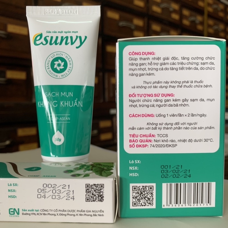 ESUNVY - viên uống kem sữa rửa mặt