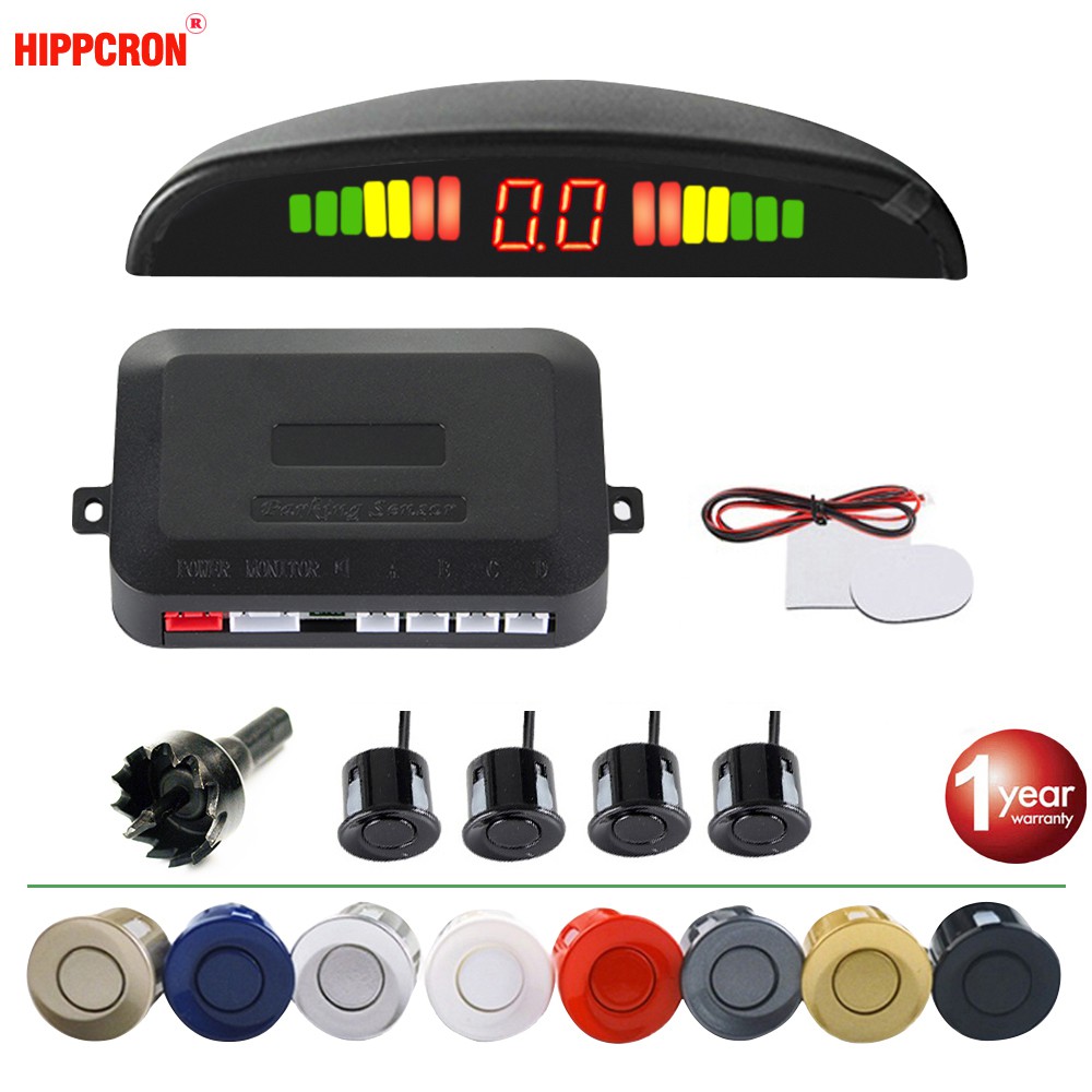 Bộ Cảm Biến Đỗ Xe Có Đèn LED 4 Cảm Biến 22mm 8 Màu