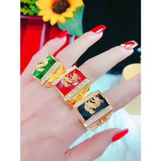  Nhẫn nam mặt rồng đính đá xi vàng 18 cao cấp mẫu mới về 