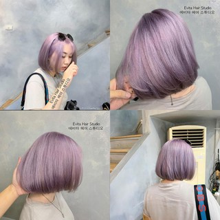 Thuốc nhuộm tóc màu Tím trà chính hãng (full bộ kèm oxy, gang tay, không làm khô tóc) <RẺ VÔ ĐỊCH>