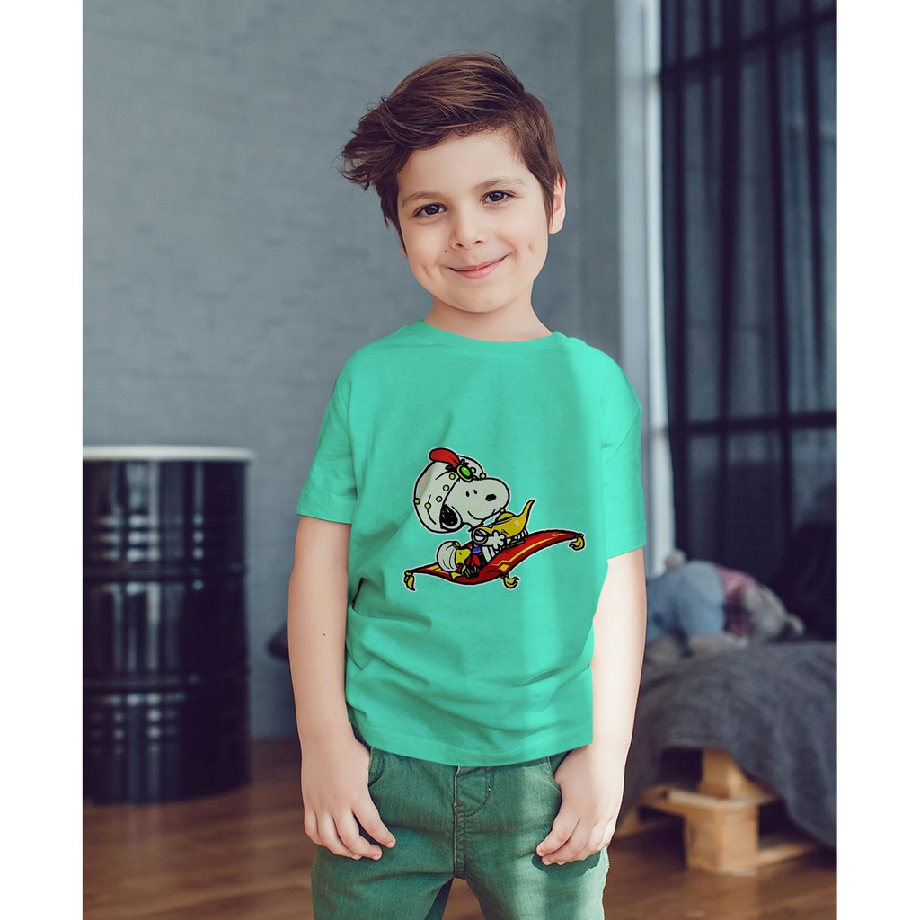 Áo thun Trẻ em in hình Snoopy và thảm thần Cotton Thun - Dẽ Thương