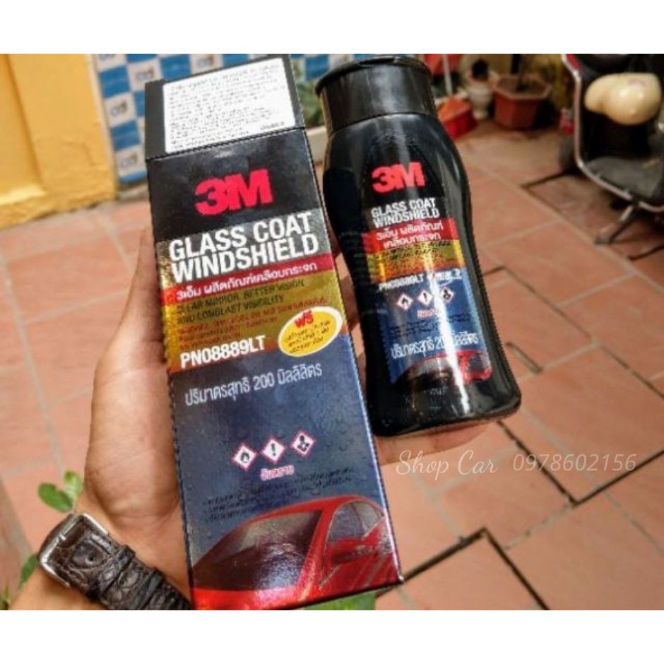 CHAI CHỐNG BÁM NƯỚC TRÊN KÍNH XE 3M GLASS COAT WINDSHIELD 08889 LT 200ml