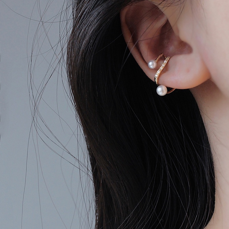Khuyên Kẹp Vành Tai Đính Ngọc Trai Phong Cách Pháp Cổ Điển Thời Trang Mới Quyến Rũ Cho Nữ