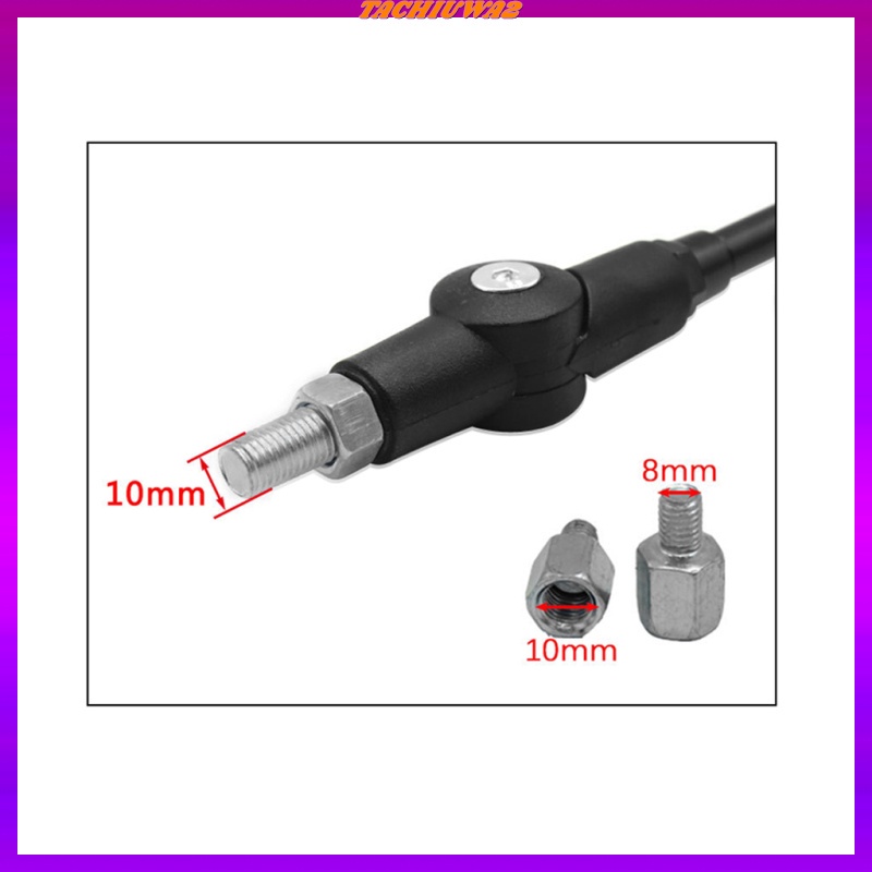 1 Cặp Gương Chiếu Hậu Tròn Màu Đen Gấp Được 8mm / 10mm Thông Dụng Cho Xe Máy Tachiuwa2