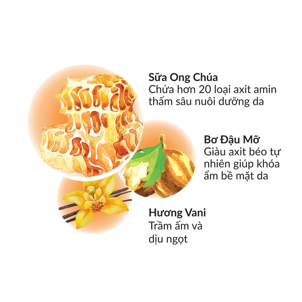 Sữa Tắm Purité Dưỡng Ẩm Sữa Ong chúa & Vanilla 500ml