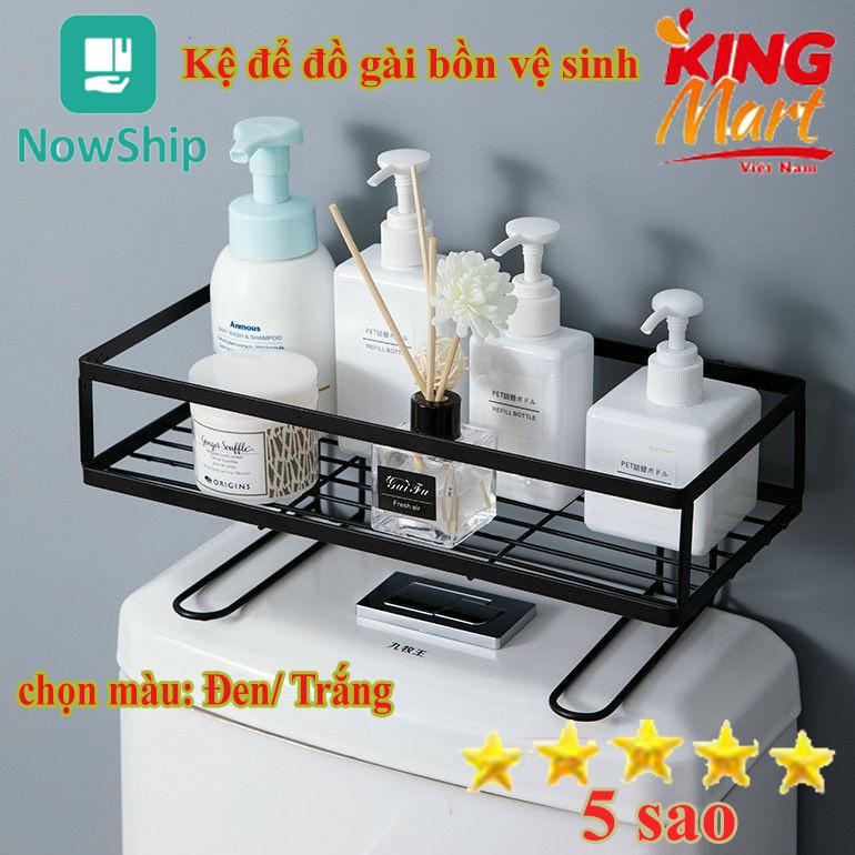 Kệ để đồ gài Trên bồn vệ sinh cao cấp ( chọn màu: ĐEN -TRẮNG)