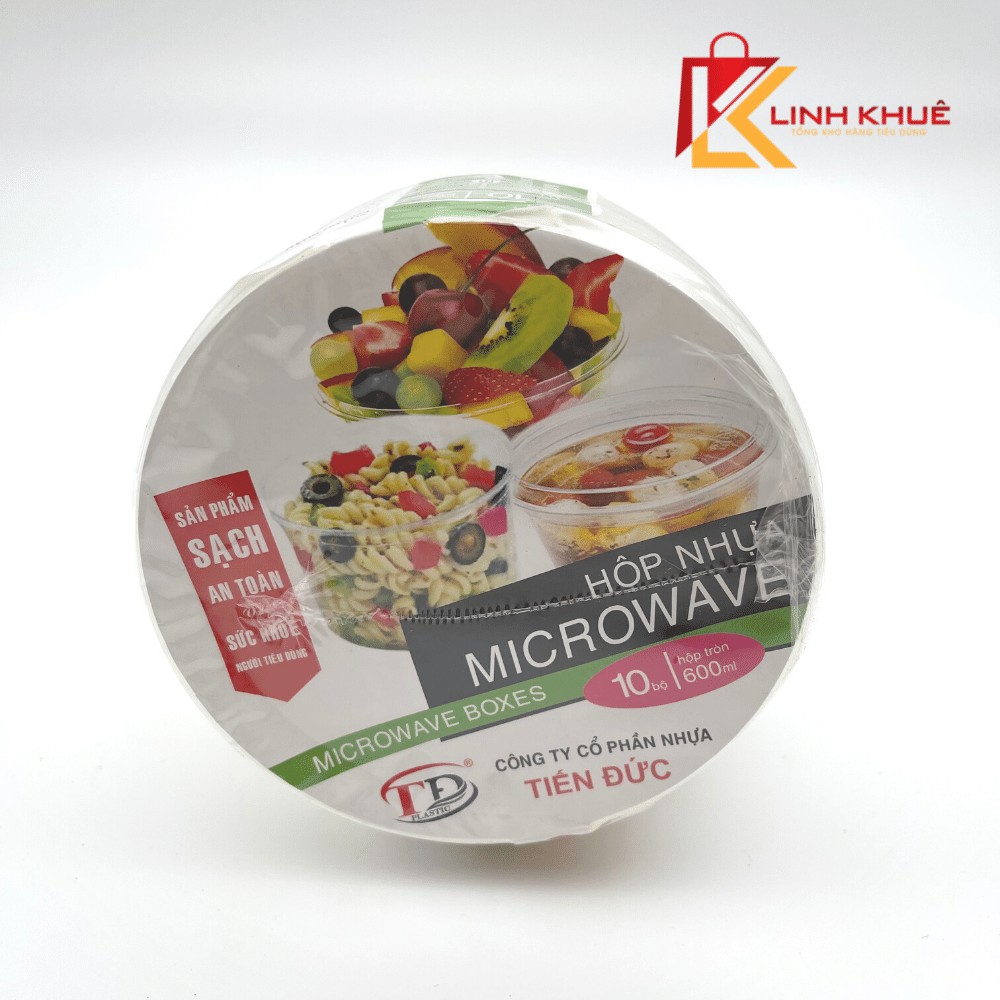 Hộp nhựa tròn 600ml kèm nắp + Hộp Microwave+ Hàng Thuận Lợi/Hàng Việt Nam + Sp00010+ Hộp đựng thức ăn+ Đồ dùng 1 lần