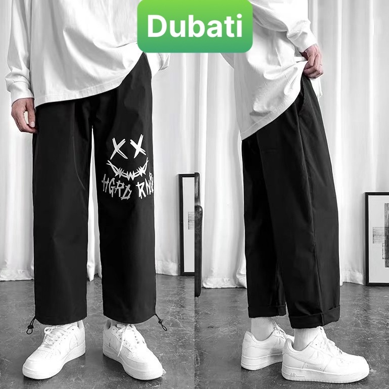 QUẦN JOGGER NAM NỮ UNISEX CHẤT NỈ DÀY DA CÁ ỐNG SUÔNG RỘNG IN HÌNH MẶT CƯỜI RÚT DÂY PHONG CÁCH HOT TREND MÙA HÈ - DUBA | BigBuy360 - bigbuy360.vn