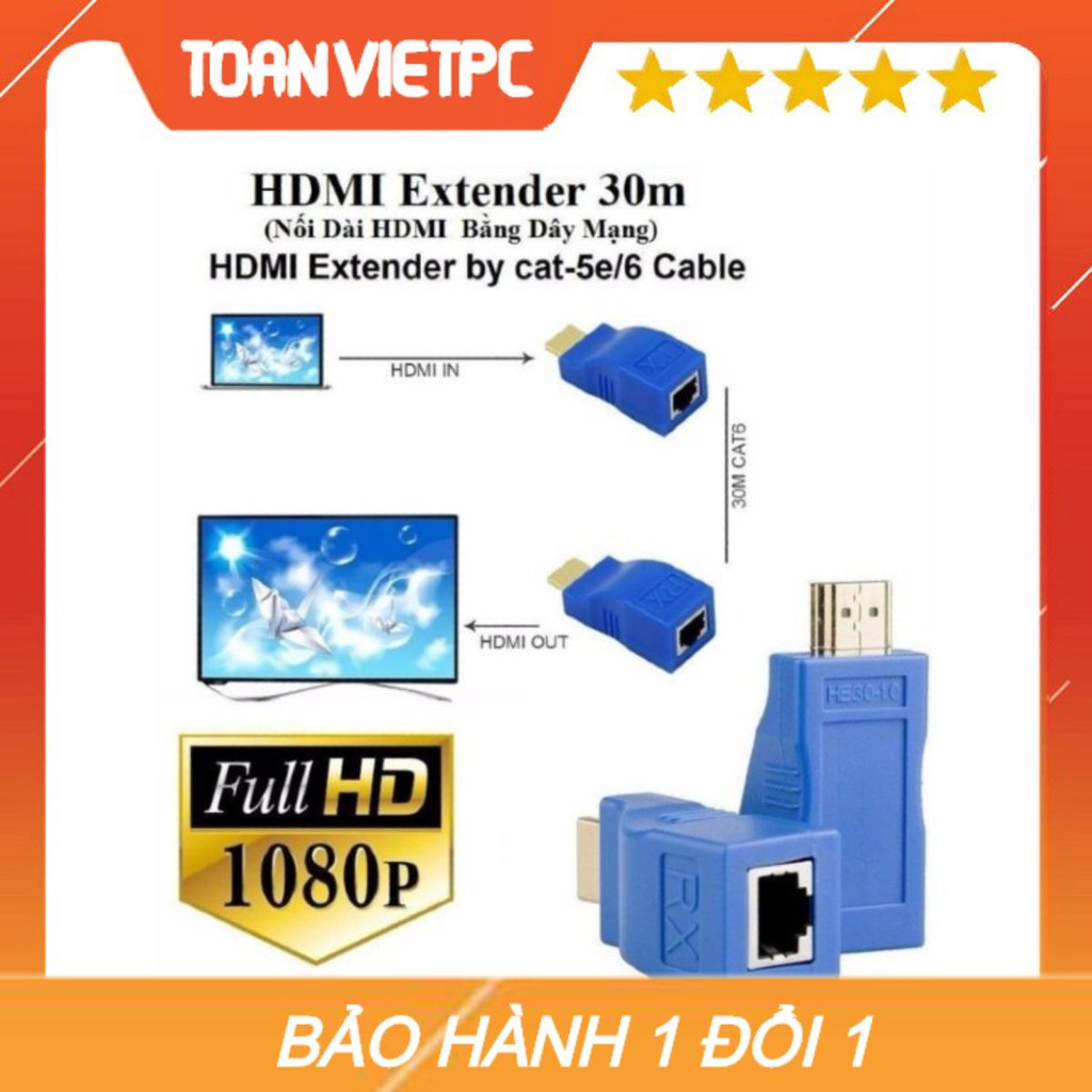 Bộ kéo dài HDMI 30M qua cáp mạng lan (RJ45)