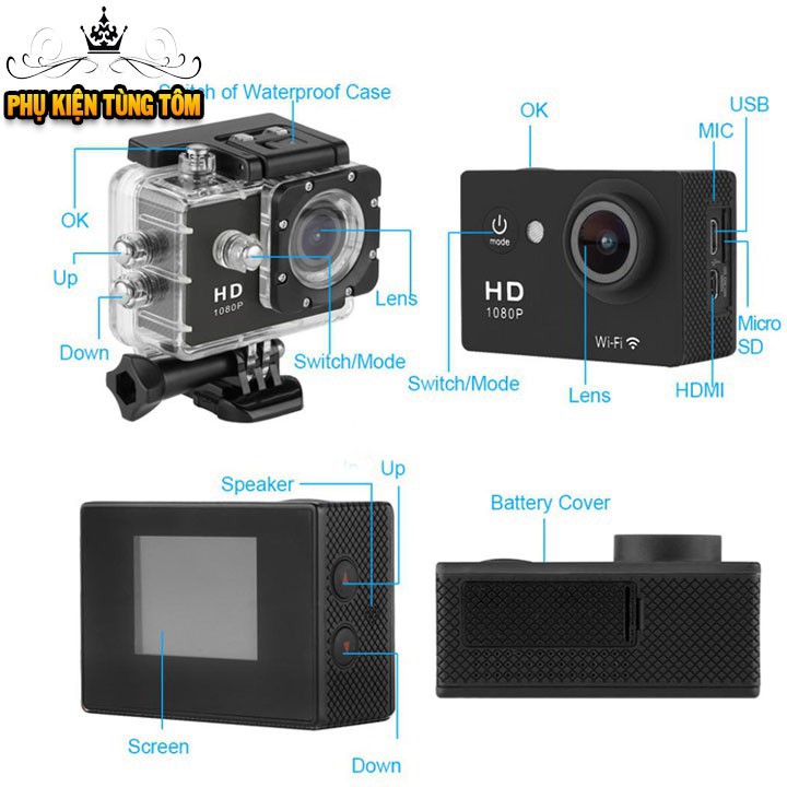 [Mã ELFLASH5 giảm 20K đơn 50K] 💥FREE SHIP 💥Camera hành trình xe máy Chống nước FULL HD 1080 Sport Cam A9 Full HD HOT | BigBuy360 - bigbuy360.vn