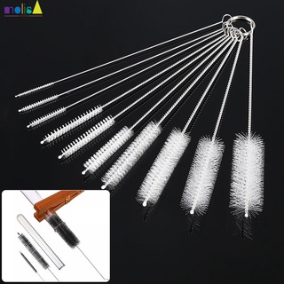 Set 10 Cọ Vệ Sinh Ống Hút Kim Loại / Thép Không Gỉ Có Thể Tái Sử Dụng