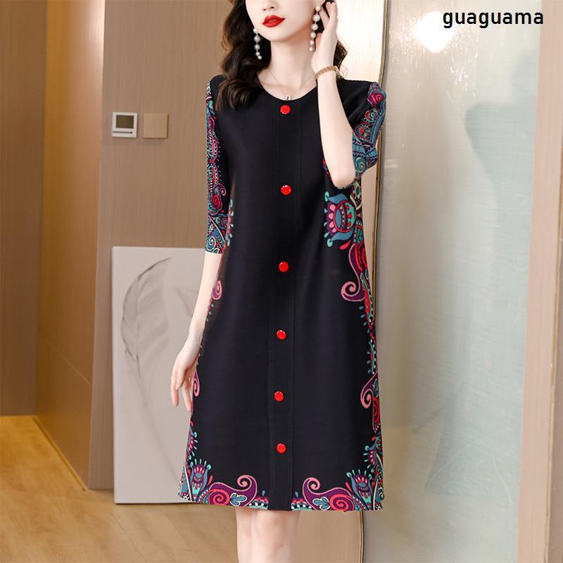 Miyake Áo Khoác cardigan Mỏng Dáng Rộng Xếp Ly Thời Trang Xuân Thu Cho Nữ Trung Niên