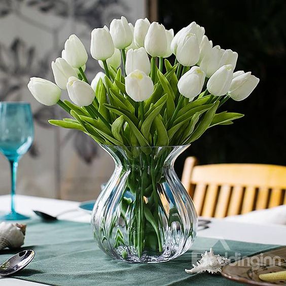 Hoa Giả ,Hoa Tulip Giả Cao Cấp, Xịn, lá xoăn đẹp