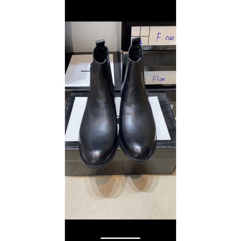 Giày (Bốt Nam) Chelsea Boots  Da Bò Đế Gỗ Cao 4cm BH 12 Tháng