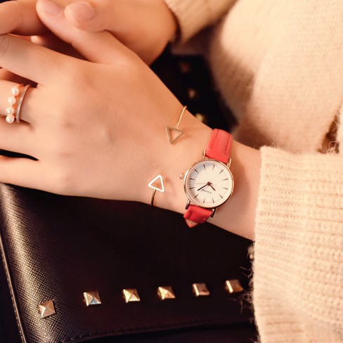 Đồng hồ thời trang nữ Ulzzang U013 tuyệt đẹp, mặt tròn nhỏ xinh xắn, dây da mềm đeo êm tay | BigBuy360 - bigbuy360.vn