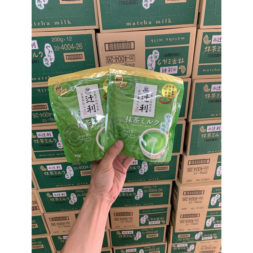 Bột trà xanh Tsujiri Matcha Milk Nhật Bản 200g