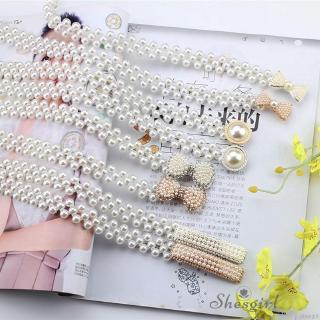 Thắt Lưng Co Giãn Đính Ngọc Trai Thời Trang Cho Nữ
