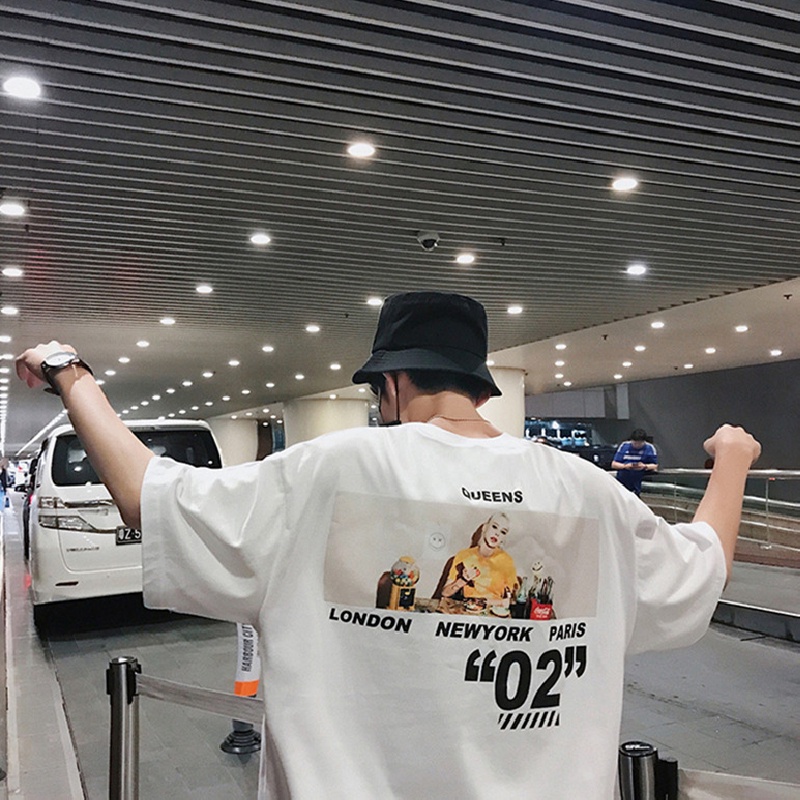 Áo Thun Tay Ngắn Cổ Tròn Dáng Rộng In Chữ Thoải Mái Thời Trang Cho Nam Size M-8XL