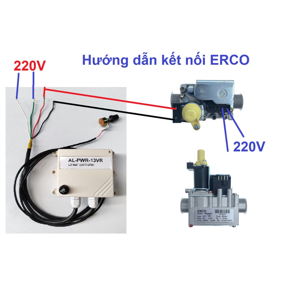 Van gas tuyến tính ERCO EBR2008N Van gas cho máy rang cà phê, nồi hơi