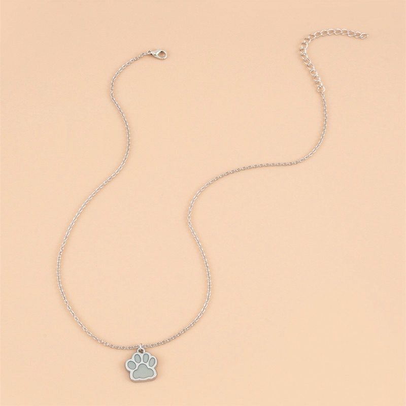 Vòng cổ Dạ Quang Hình Dấu Chân Chó/Mèo/Gấu/Cún Con Mới