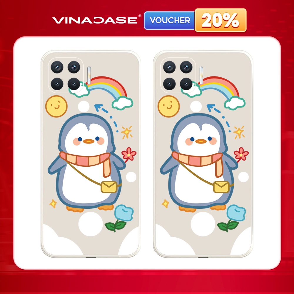 Ốp lưng Vina Case OPPO A1K/A3S/A5S/A9 2020/A32/....Silicone TPU dẻo viền vuông bảo vệ camera hình Chim cánh cụt