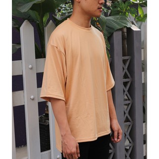 Áo Thun Longtee Lệch Tà Unisex Fox_màu nude