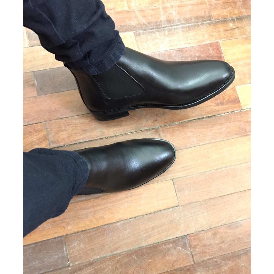 [Da Thật 100%] Giày Chelsea Boot Đen nam Tăng chiều cao 5cm | BigBuy360 - bigbuy360.vn