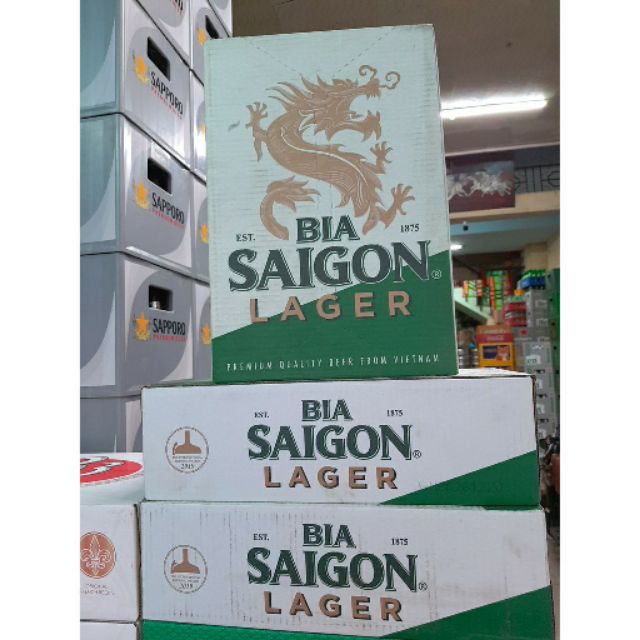 Bia Sài Gòn Lager lon 330 ml ×24 lon(tem đỏ mới)