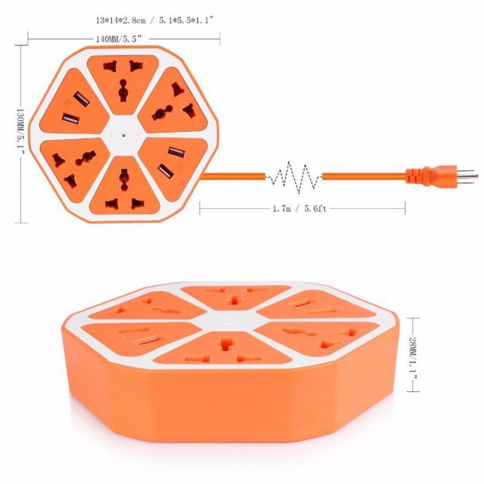 Ổ điện hình trái cam USB có cổng usb an toàn