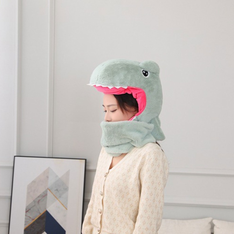 Mũ Trùm Đầu Và Khăn Choàng Cổ Hình Khủng Long Hoạt Hình Đáng Yêu Dành Cho Các Hoạt Động